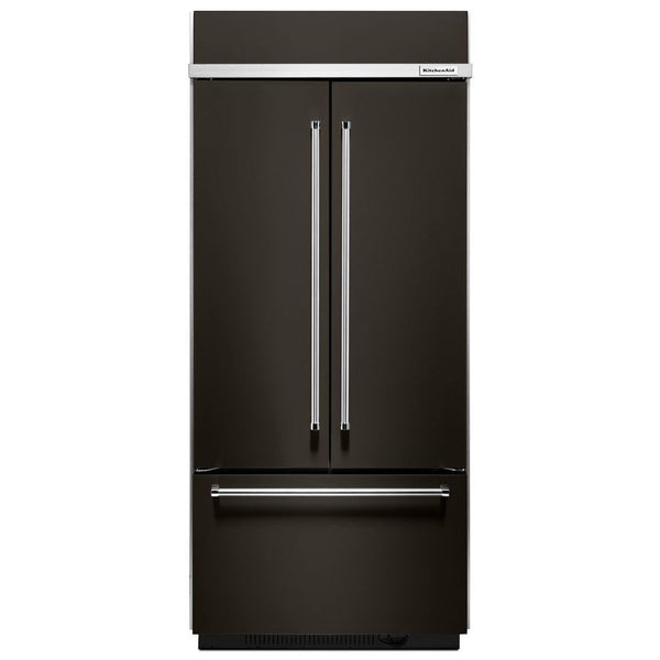 KitchenAid Standard-Depth 20.8-Cu. Feet 3 -Door Built-In French Door Refrigerator with Ice Maker ( Black Stainless Steel with PRINTSHIELD Finish )