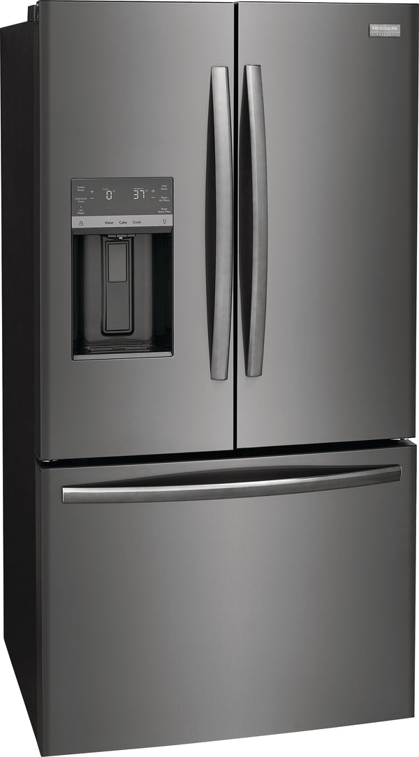 Frigidaire Gallery Standard-Depth 27.8-cu ft 3 -Door French Door Refrigerator with Dual Ice Maker with Water and Ice Dispenser ( Fingerprint Resistant Black Stainless Steel ) ENERGY STAR Certified