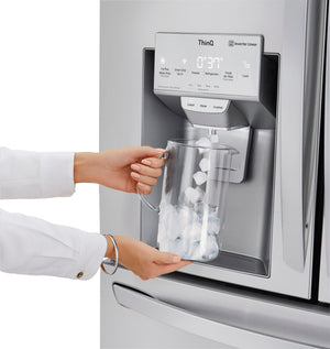 LG Counter-Depth Craft Ice 22.5-cu ft 4.0 -Door Smart Compatible French Door Refrigerator with Dual Ice Maker with Water and Ice Dispenser and Door within Door ( PrintProof Stainless Steel ) ENERGY STAR Certified