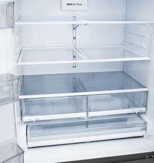 LG Standard-Depth 27.7-cu ft 3 -Door Smart Compatible French Door Refrigerator with Ice Maker with Water and Ice Dispenser ( Printproof Stainless Steel ) ENERGY STAR Certified