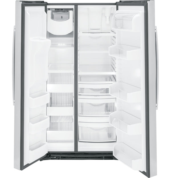 GE Profile 21.9-cu ft Counter-Depth Side-by-Side Refrigerator with Ice Maker ,Water and Ice Dispenser ( Stainless Steel )