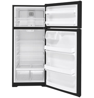 GE 17.5-cu ft Top-Freezer Refrigerator ( Black )