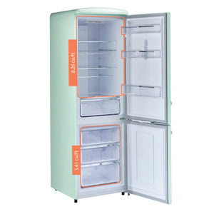 UNIQUE Classic Retro 11.7-cu ft Counter-Depth Bottom-Freezer Refrigerator Summer Mint Green ) ENERGY STAR Certified