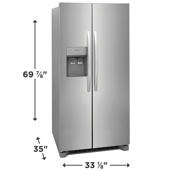 Frigidaire 22.3-cu ft Side-by-Side Refrigerator with Ice Maker ,Water and Ice Dispenser ( Stainless Steel ) ENERGY STAR Certified