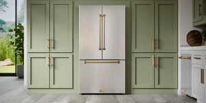 Thor Kitchen Counter-Depth Gordon Ramsay Series 20.3-cu ft 3 -Door French Door Refrigerator with Ice Maker with Ice Dispenser ( Stainless Steel with Navy Accents ) ENERGY STAR Certified