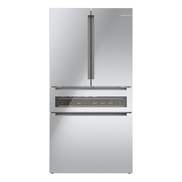 Bosch Counter-Depth 800 Series 21-cu ft 4 -Door French Door Refrigerator with Ice Maker ( Stainless steel ) ENERGY STAR Certified