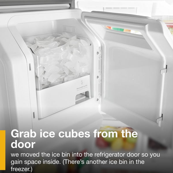 Whirlpool Standard-Depth 26.8-cu ft 3 -Door French Door Refrigerator with Dual Ice Maker with Water and Ice Dispenser ( Fingerprint Resistant Black Stainless ) ENERGY STAR Certified