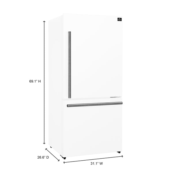 FORNO Espresso 17.2-cu ft Counter-Depth Bottom-Freezer Refrigerator White ) ENERGY STAR Certified