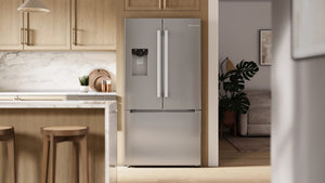 Bosch Counter-Depth 300 Series 21.6-cu ft 3 -Door Built-In Smart Compatible French Door Refrigerator with Ice Maker with Water and Ice Dispenser ( Stainless Steel ) ENERGY STAR Certified