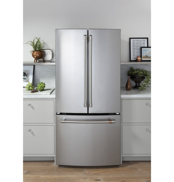 Cafe Counter-Depth 18.6-cu ft 3 -Door French Door Refrigerator with Ice Maker with Water Dispenser ( Stainless Steel ) ENERGY STAR Certified
