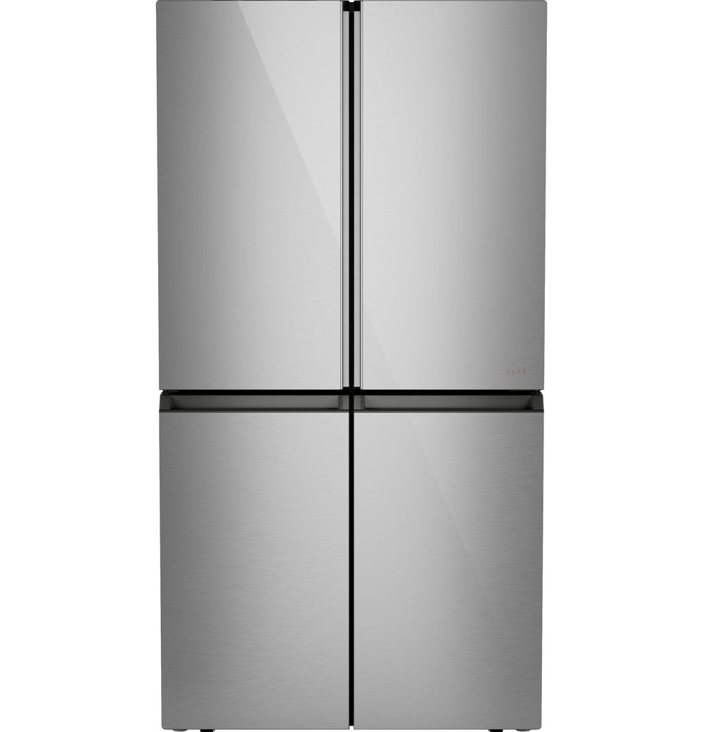 Cafe Counter-Depth 22.9-cu ft 4 -Door Smart Compatible French Door Refrigerator with Ice Maker with Water Dispenser ( Platinum Glass ) ENERGY STAR Certified
