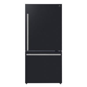 FORNO Milano Espresso 17.2-cu ft Counter-Depth Bottom-Freezer Refrigerator Black ) ENERGY STAR Certified