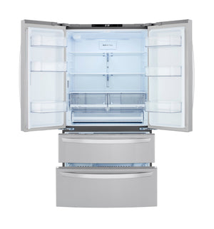 LG Counter-Depth Craft Ice 22.5-cu ft 4 -Door Smart Compatible French Door Refrigerator with Dual Ice Maker with Water and Ice Dispenser and Door within Door ( PrintProof Stainless Steel ) ENERGY STAR Certified