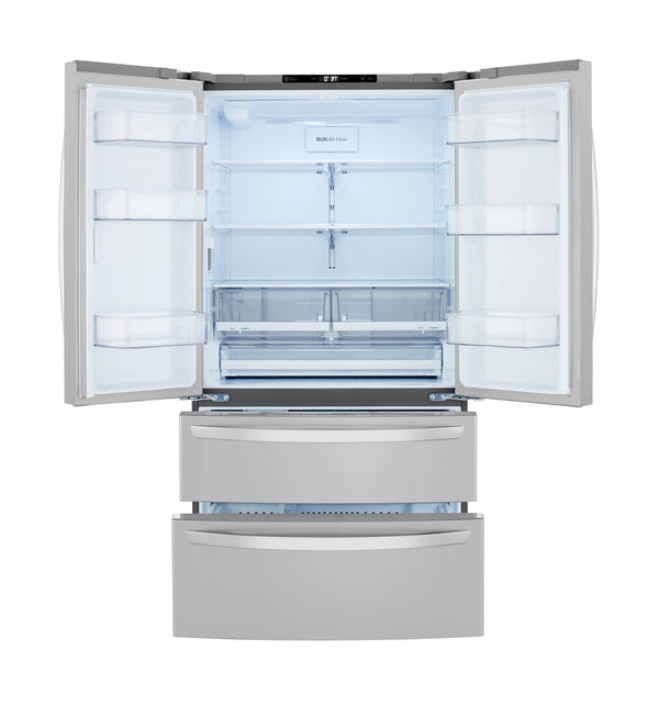 LG Counter-Depth Craft Ice 22.5-cu ft 4 -Door Smart Compatible French Door Refrigerator with Dual Ice Maker with Water and Ice Dispenser and Door within Door ( PrintProof Stainless Steel ) ENERGY STAR Certified