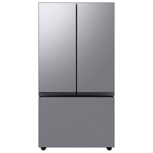 Samsung Bespoke Standard-Depth Beverage Center 30.1-cu ft 3 -Door Smart Compatible French Door Refrigerator with Dual Ice Maker with Water Dispenser and Door within Door ( Stainless Steel - All Panels ) ENERGY STAR Certified