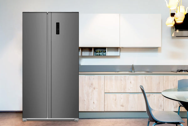 Impecca 18.8-cu ft Counter-Depth Side-by-Side Refrigerator Built-In ( Stainless steel )