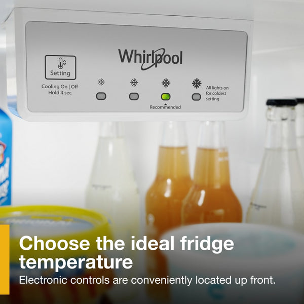 Whirlpool Flexible Storage Bin 17.6-cu ft Top-Freezer Refrigerator ( Fingerprint Resistant Metallic Steel )