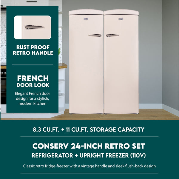 ConServ 19.42-cu ft Counter-Depth Side-by-Side Refrigerator ( Cream )