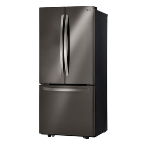 LG Standard-Depth 21.8-cu ft 3 -Door French Door Refrigerator with Ice Maker ( Black stainless steel )