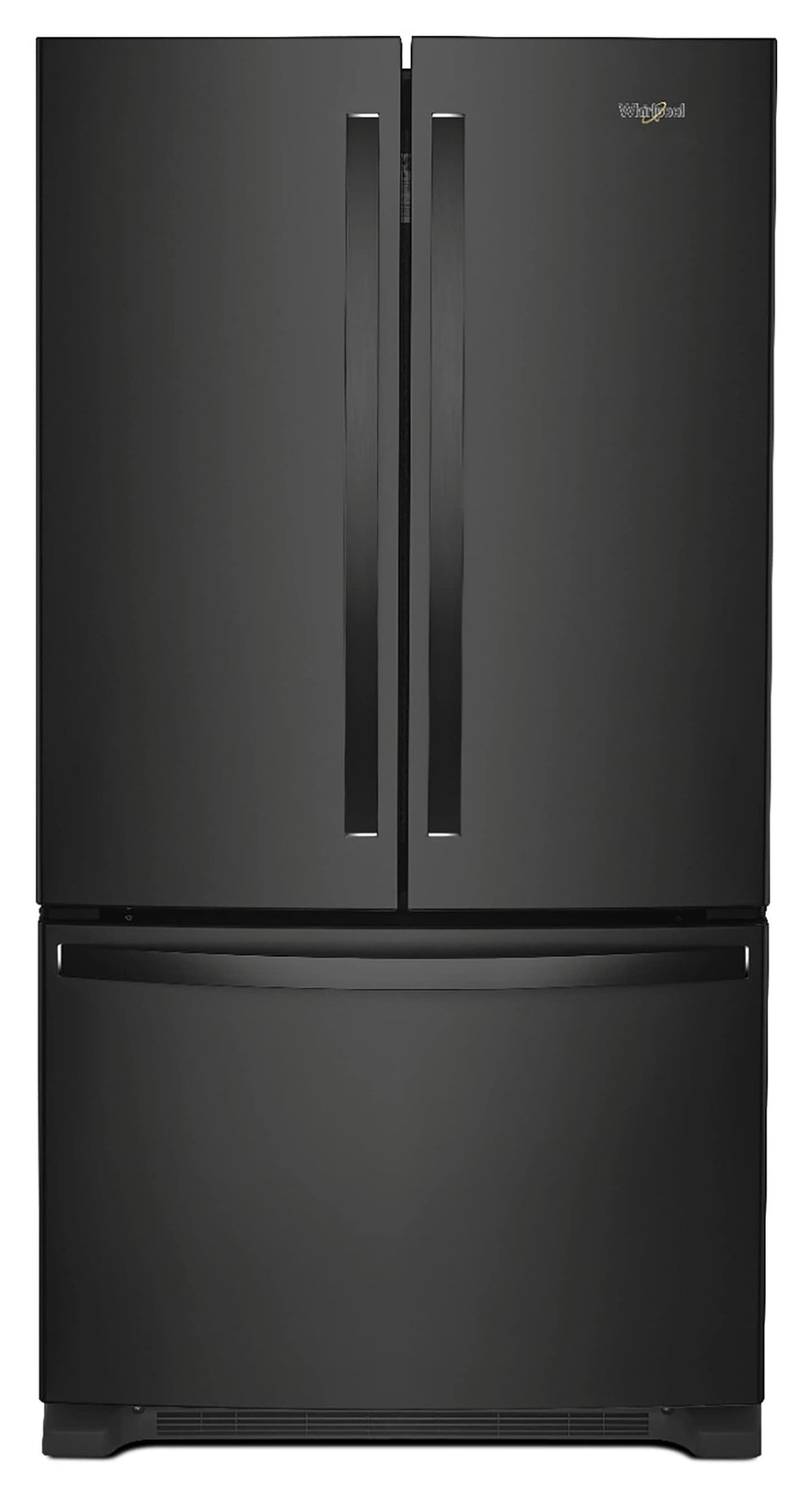 Whirlpool Counter-Depth 20-cu ft 3 -Door French Door Refrigerator with Ice Maker ( Black ) ENERGY STAR Certified
