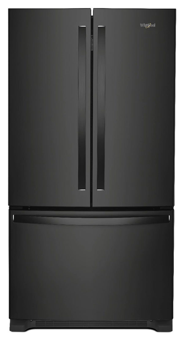 Whirlpool Counter-Depth 20-cu ft 3 -Door French Door Refrigerator with Ice Maker ( Black ) ENERGY STAR Certified