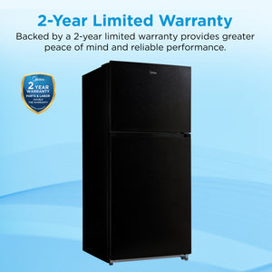 Midea Fingerprint Resistant 18.1-cu ft Top-Freezer Refrigerator ( Black ) Garage Ready ENERGY STAR Certified