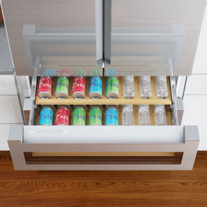 Bosch Counter-Depth 800 Series 21-cu ft 4 -Door French Door Refrigerator with Ice Maker ( Stainless steel ) ENERGY STAR Certified