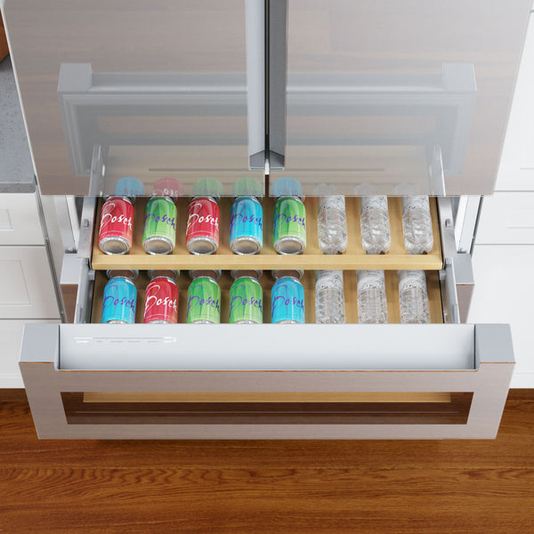 Bosch Counter-Depth 800 Series 21-cu ft 4 -Door French Door Refrigerator with Ice Maker ( Stainless steel ) ENERGY STAR Certified