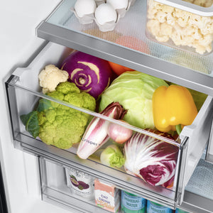 Samsung Bespoke Counter-Depth 24-cu ft 3 -Door Smart Compatible French Door Refrigerator with Dual Ice Maker with Water Dispenser ( Stainless Steel - All Panels ) ENERGY STAR Certified