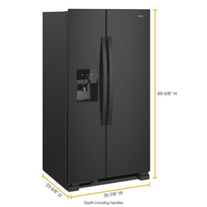 Whirlpool 24.5-cu ft Side-by-Side Refrigerator with Ice Maker ,Water and Ice Dispenser ( Black )