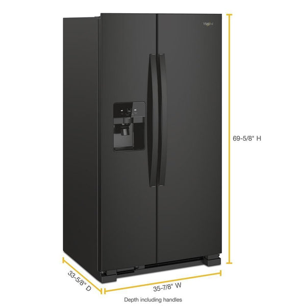 Whirlpool 24.5-cu ft Side-by-Side Refrigerator with Ice Maker ,Water and Ice Dispenser ( Black )