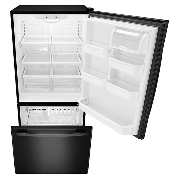 Amana 22.1-cu ft Standard-Depth Bottom-Freezer Refrigerator Ice Maker Optional (sold separately) ( Black )