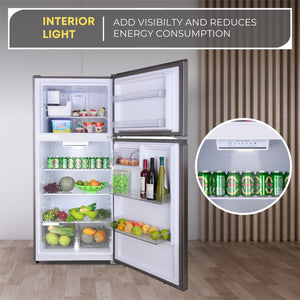 ConServ Reversible Door with Built-in Ice Maker 21-cu ft Top-Freezer Refrigerator with Ice Maker ( Stainless ) ENERGY STAR Certified