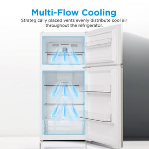 Midea Fingerprint Resistant 14.2-cu ft Counter-Depth Top-Freezer Refrigerator ( White ) Garage Ready ENERGY STAR Certified