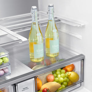 Samsung Bespoke Standard-Depth Beverage Center 28.6-cu ft 4 -Door Smart Compatible French Door Refrigerator with Dual Ice Maker with Water Dispenser and Door within Door ( Stainless steel ) ENERGY STAR Certified