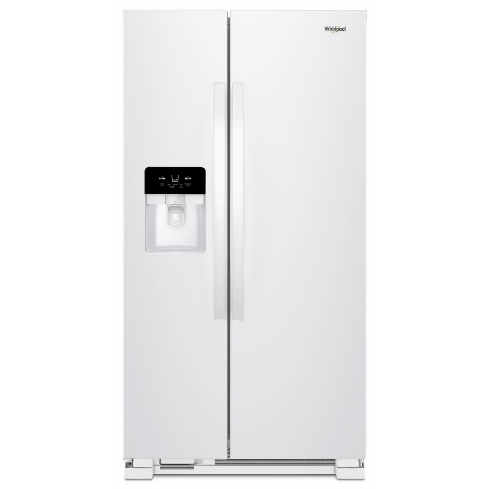 Whirlpool In-Door Can Caddy 21.4-cu ft Side-by-Side Refrigerator with Ice Maker ,Water and Ice Dispenser ( White )