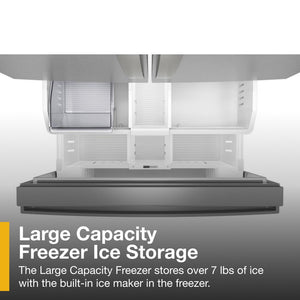 Whirlpool Standard-Depth 30.52-cu ft 3 -Door French Door Refrigerator with Ice Maker with Water Dispenser ( Fingerprint Resistant Stainless Finish ) ENERGY STAR Certified