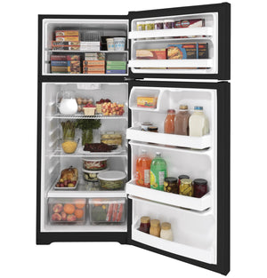 GE 17.5-cu ft Top-Freezer Refrigerator ( Black )