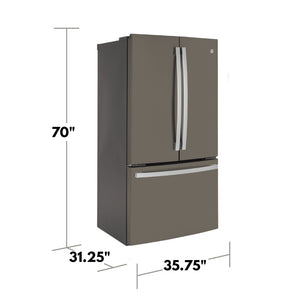 GE Counter-Depth 23.1-cu ft 3 -Door French Door Refrigerator with Ice Maker ( Slate ) ENERGY STAR Certified