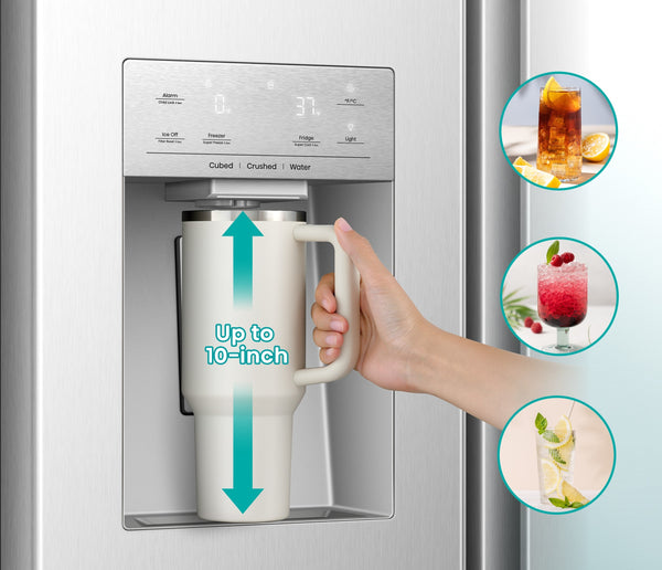 Hisense 29.1-cu ft Side-by-Side Refrigerator with Ice Maker ,Water and Ice Dispenser ( Stainless steel )