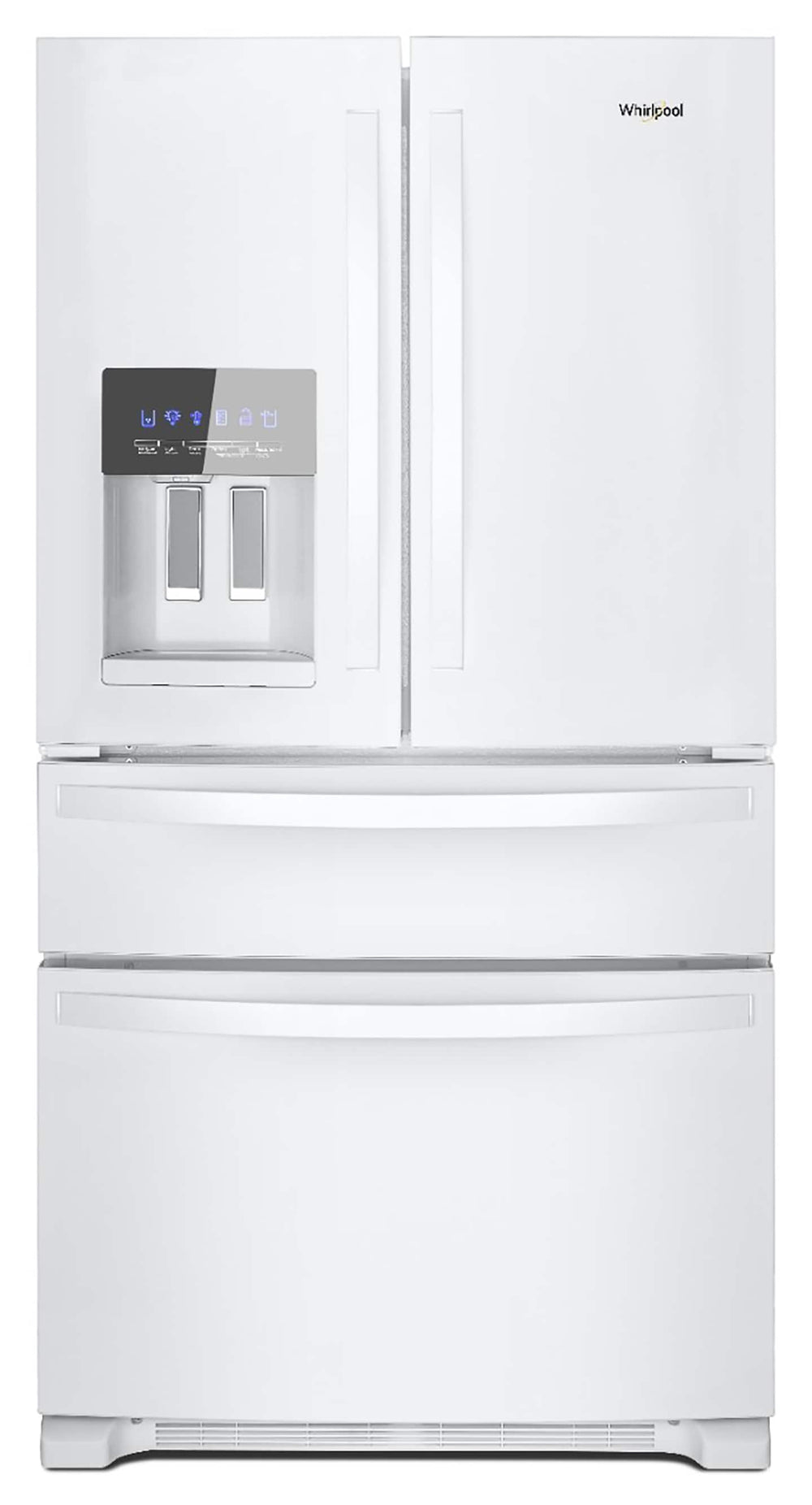 Whirlpool Standard-Depth 24.5-cu ft 4 -Door French Door Refrigerator with Ice Maker with Water and Ice Dispenser ( White ) ENERGY STAR Certified