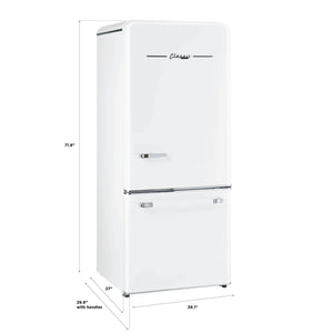 UNIQUE Classic Retro 17.7-cu ft Counter-Depth Bottom-Freezer Refrigerator with Ice Maker ( Marshmallow White ) ENERGY STAR Certified