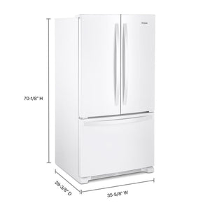 Whirlpool Standard-Depth 25.2-cu ft 3 -Door French Door Refrigerator with Ice Maker ( White ) ENERGY STAR Certified