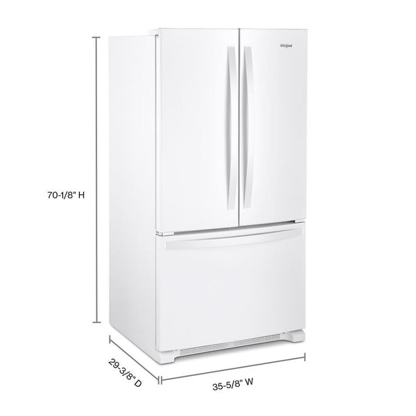 Whirlpool Standard-Depth 25.2-cu ft 3 -Door French Door Refrigerator with Ice Maker ( White ) ENERGY STAR Certified