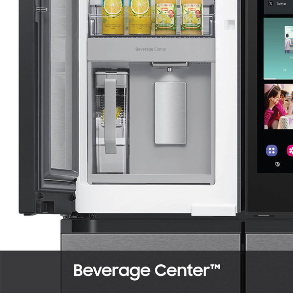 Samsung Bespoke Counter-Depth Family Hub 22.5-cu ft 4 -Door Smart Compatible French Door Refrigerator with Dual Ice Maker with Water Dispenser and Door within Door ( Stainless steel ) ENERGY STAR Certified