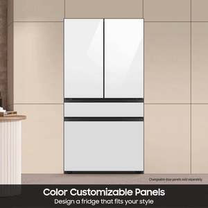 Samsung Bespoke Standard-Depth Inner Beverage Center 28.9-cu ft 4 -Door Smart Compatible French Door Refrigerator with Ice Maker with Water Dispenser ( Stainless Steel ) ENERGY STAR Certified