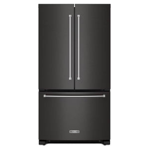 KitchenAid Counter-Depth 20-cu ft 3 -Door French Door Refrigerator with Ice Maker ( Black Stainless Steel ) ENERGY STAR Certified