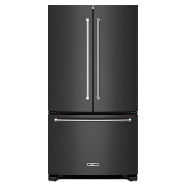 KitchenAid Counter-Depth 20-cu ft 3 -Door French Door Refrigerator with Ice Maker ( Black Stainless Steel ) ENERGY STAR Certified