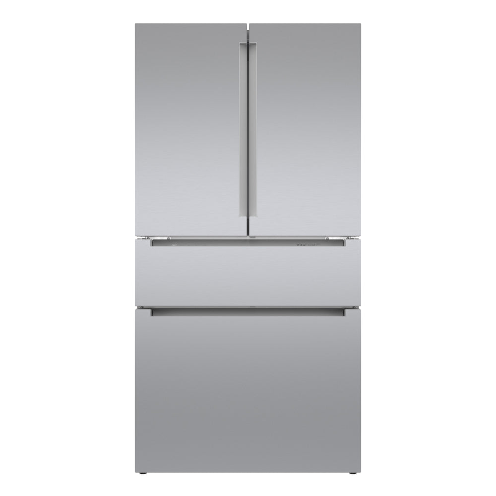 Bosch Counter-Depth 800 Series 21-cu ft 4 -Door French Door Refrigerator with Ice Maker with Water Dispenser ( Stainless steel ) ENERGY STAR Certified