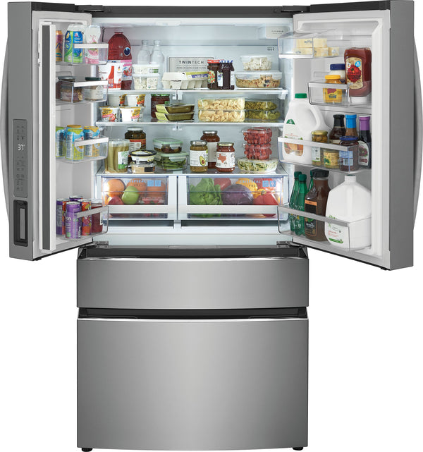 Frigidaire Gallery Counter-Depth 22.1-cu ft 4 -Door French Door Refrigerator with Ice Maker with Water Dispenser ( Fingerprint Resistant Stainless Steel ) ENERGY STAR Certified